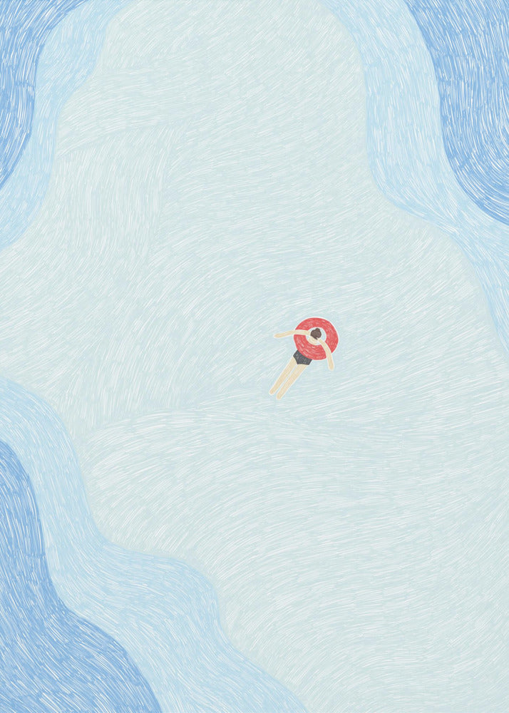 Floating in the Summer Ocean - Poster / Art Print