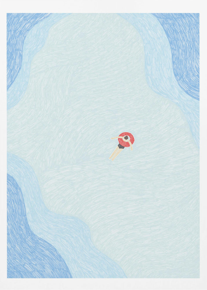 Floating in the Summer Ocean - Poster / Art Print