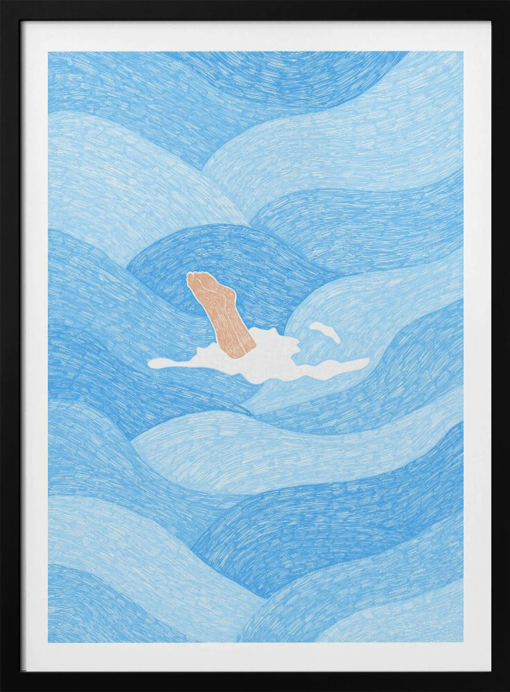 Swimming in the Summer Ocean - Poster / Art Print