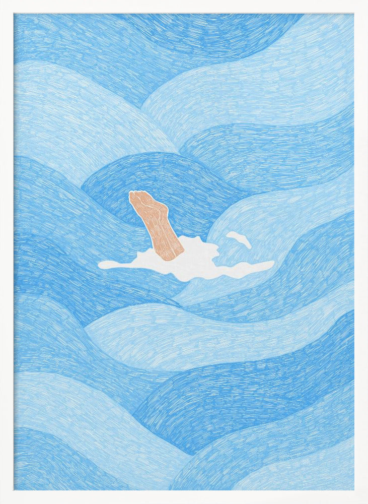 Swimming in the Summer Ocean - Poster / Art Print