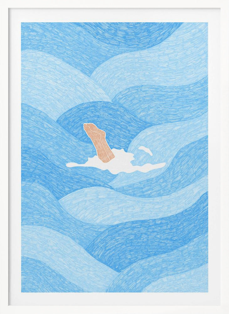 Swimming in the Summer Ocean - Poster / Art Print