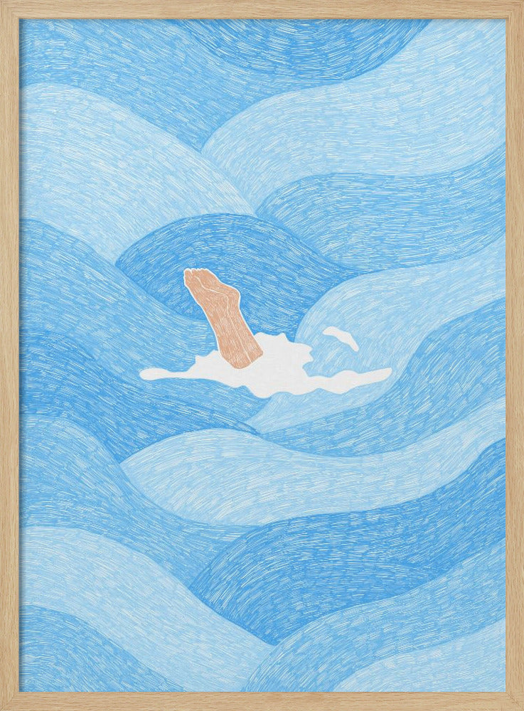 Swimming in the Summer Ocean - Poster / Art Print