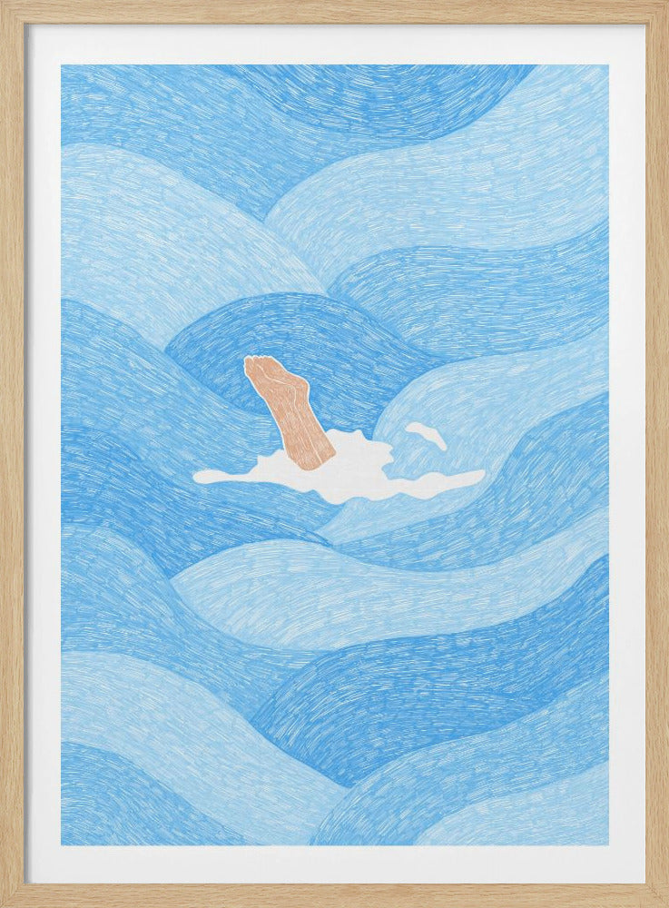 Swimming in the Summer Ocean - Poster / Art Print