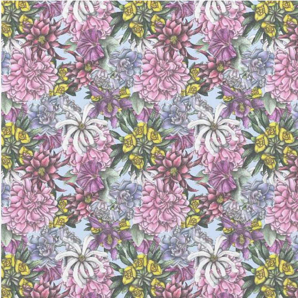 Colorful Flowers with Green Leaves - Poster / Art Print