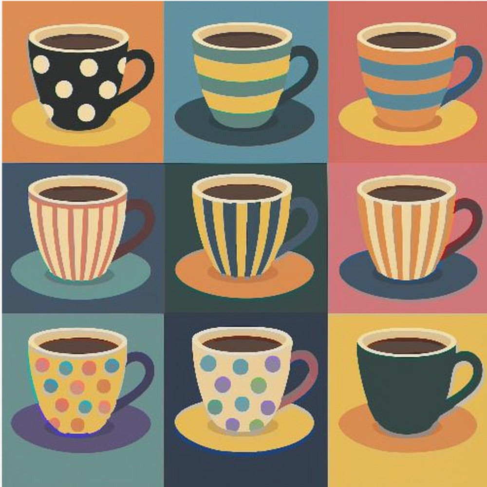 Colorful Coffee Cups - Poster / Art Print