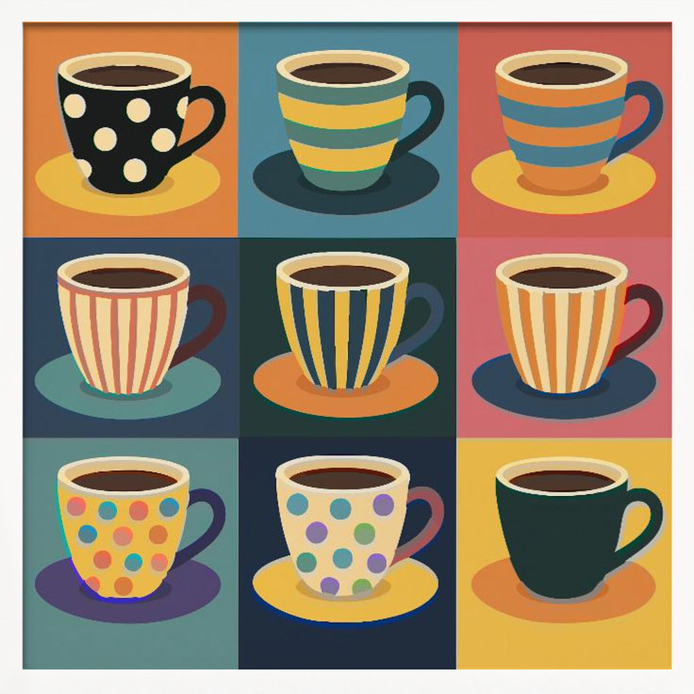 Colorful Coffee Cups - Poster / Art Print
