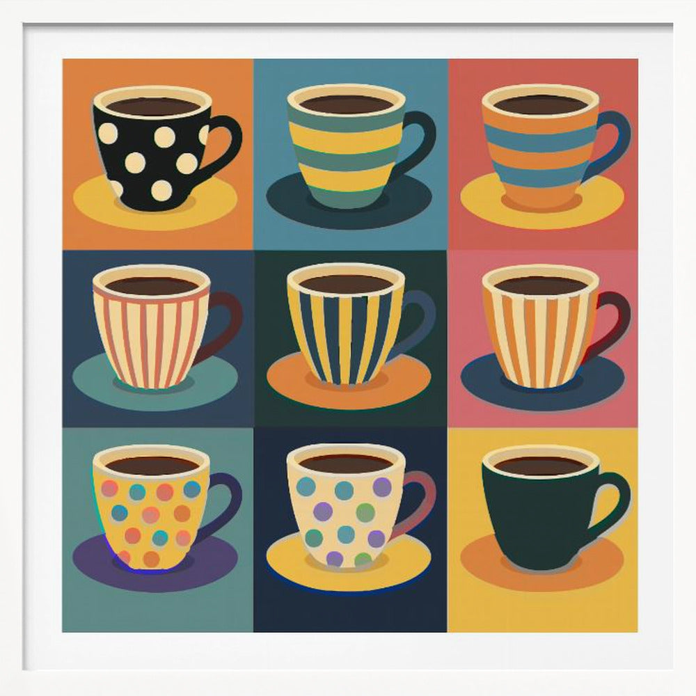 Colorful Coffee Cups - Poster / Art Print