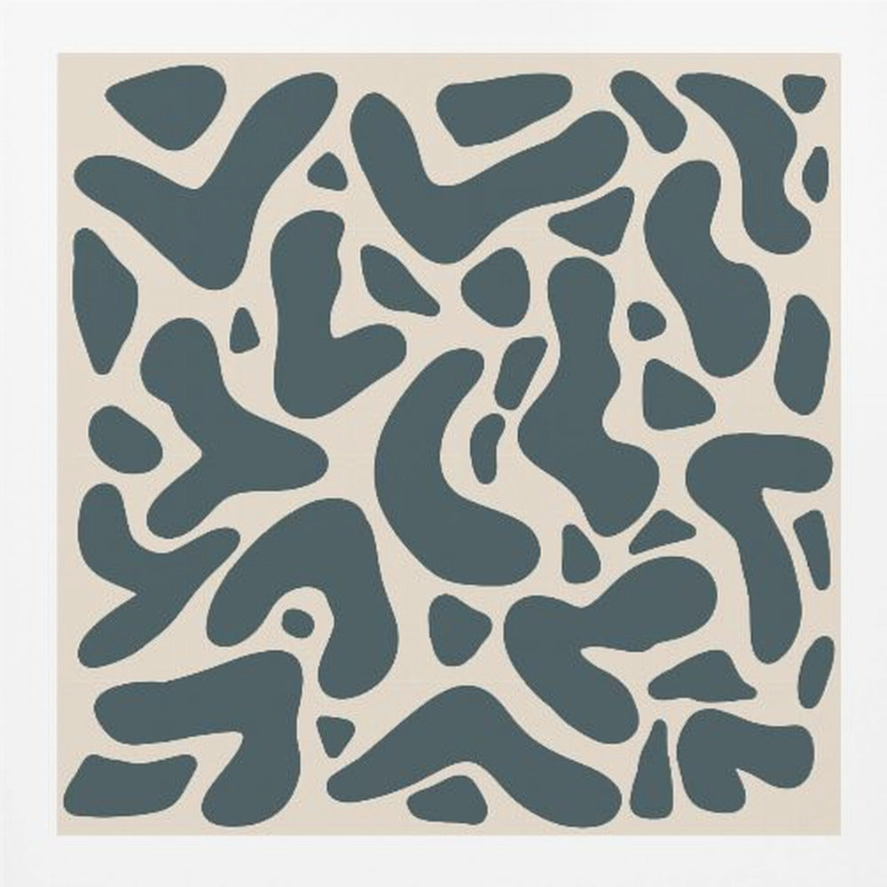 Abstract Lines And Shapes Greyish Green - Poster / Art Print
