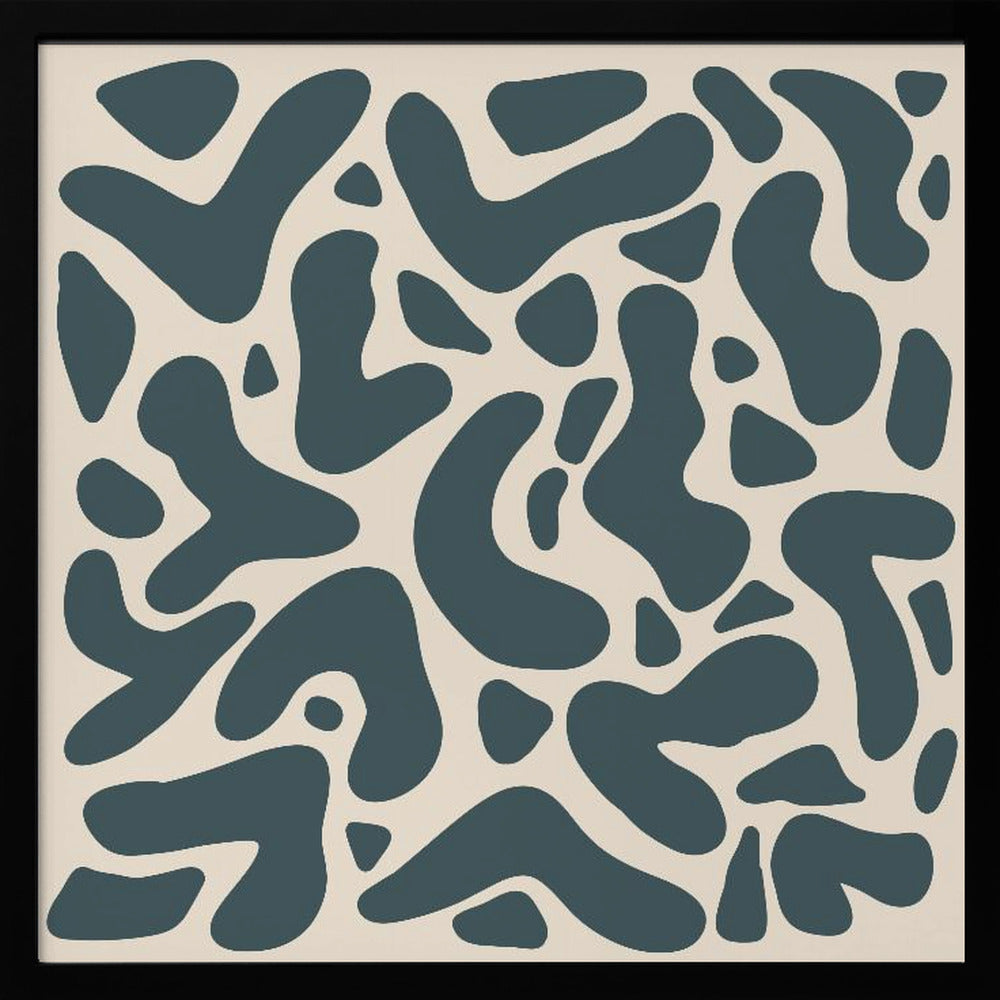Abstract Lines And Shapes Greyish Green - Poster / Art Print
