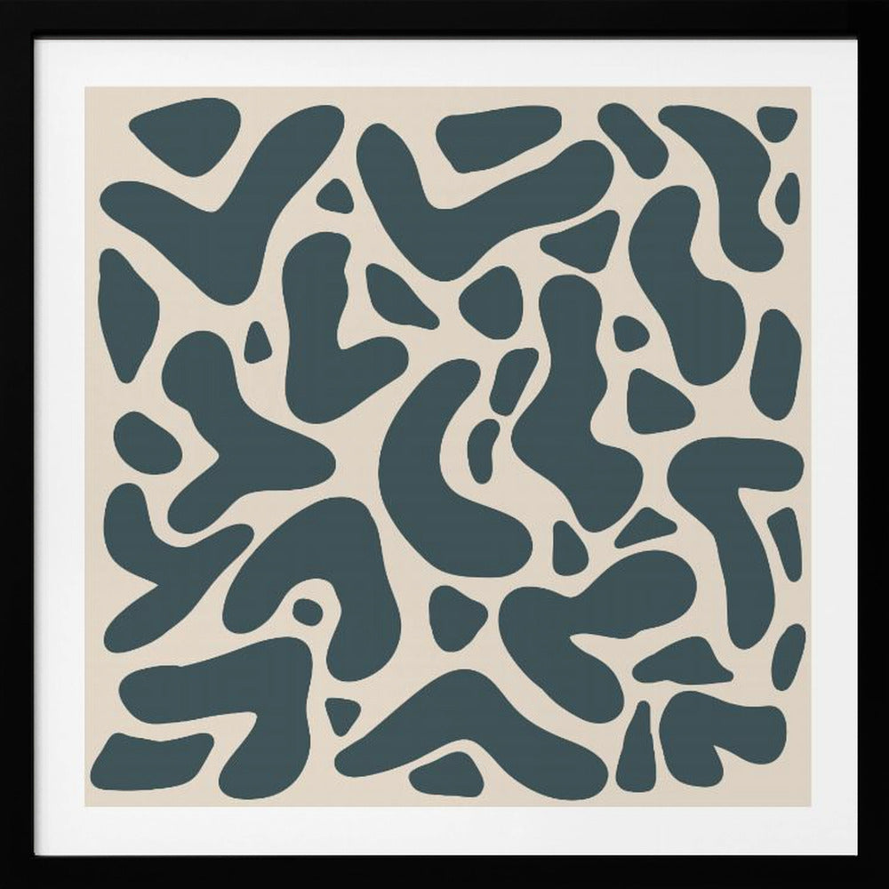 Abstract Lines And Shapes Greyish Green - Poster / Art Print