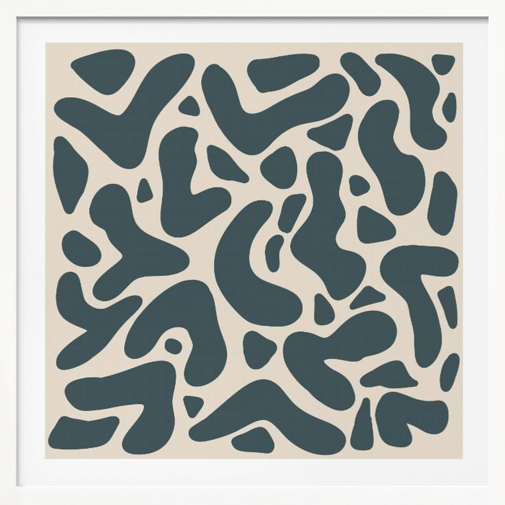 Abstract Lines And Shapes Greyish Green - Poster / Art Print