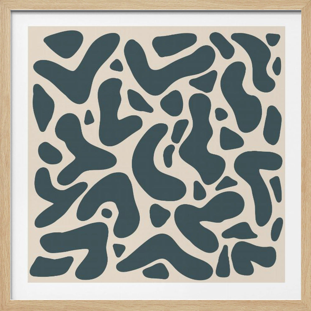 Abstract Lines And Shapes Greyish Green - Poster / Art Print