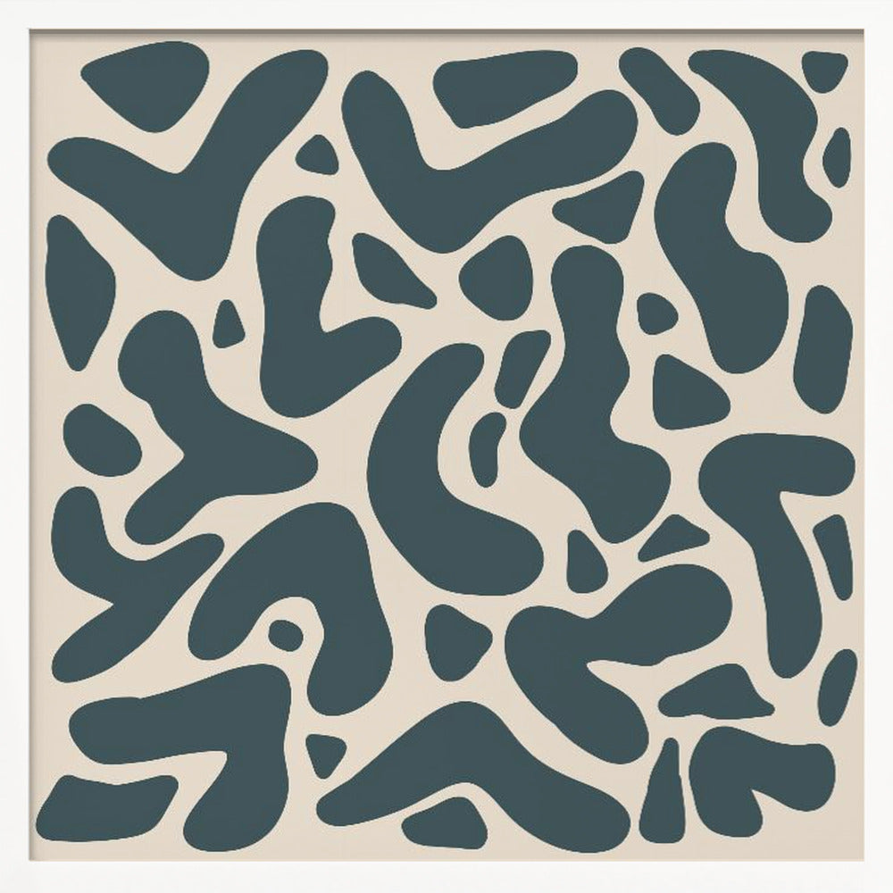 Abstract Lines And Shapes Greyish Green - Poster / Art Print