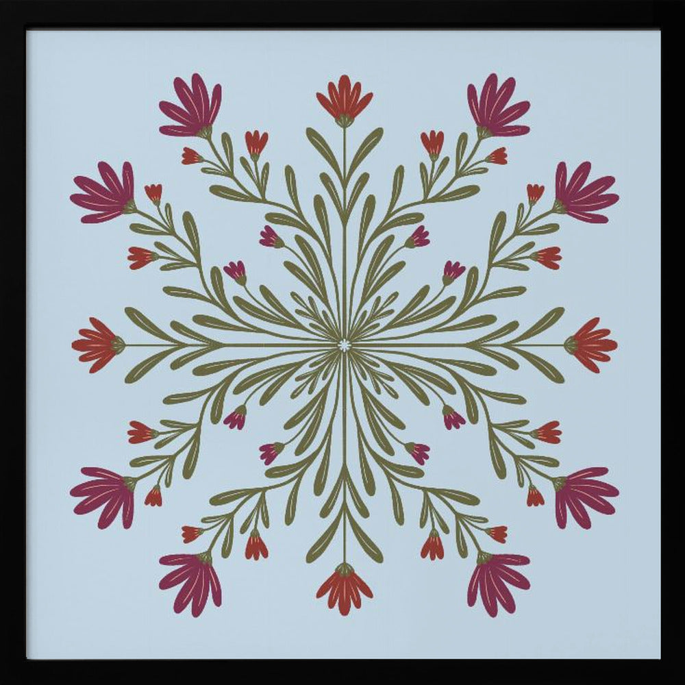 Symmetrical Floral Pattern - Poster / Art Print
