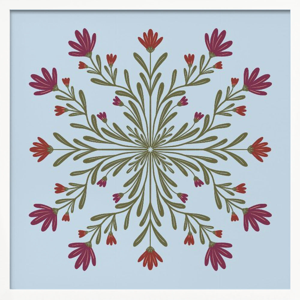 Symmetrical Floral Pattern - Poster / Art Print