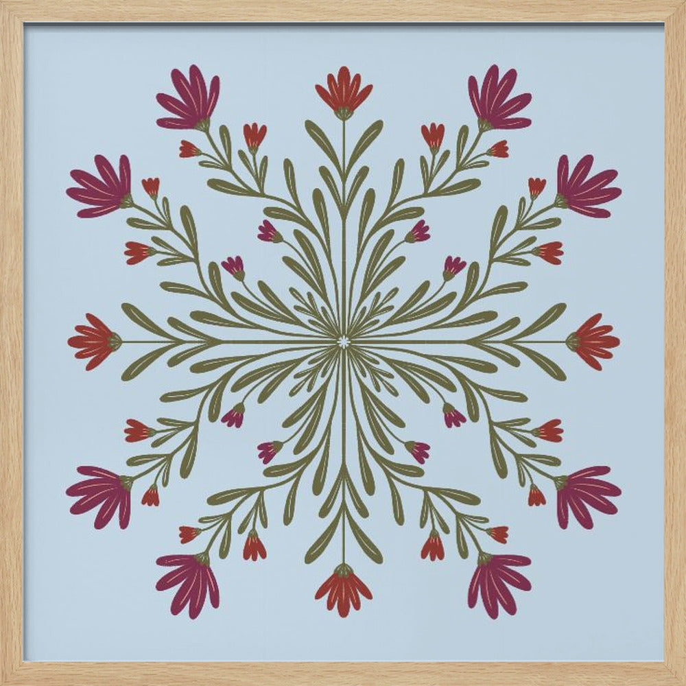 Symmetrical Floral Pattern - Poster / Art Print