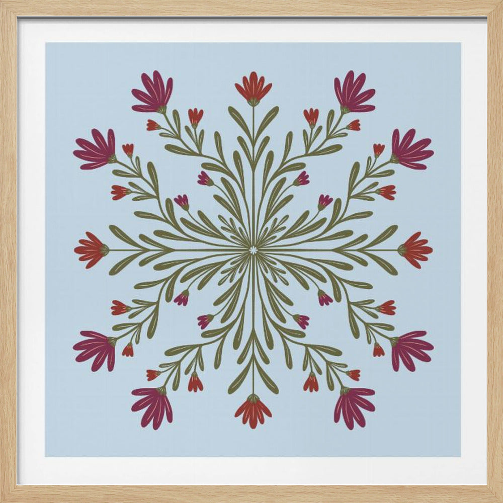 Symmetrical Floral Pattern - Poster / Art Print