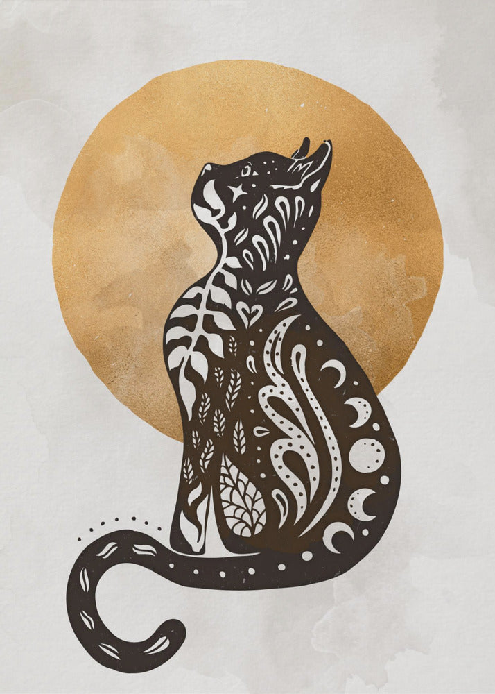 Mystic Moon Cat - Poster / Art Print
