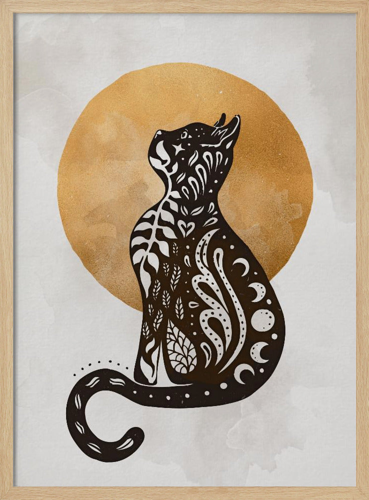 Mystic Moon Cat - Poster / Art Print