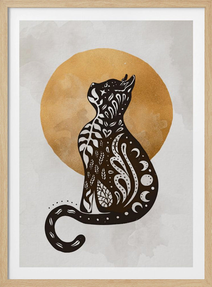 Mystic Moon Cat - Poster / Art Print