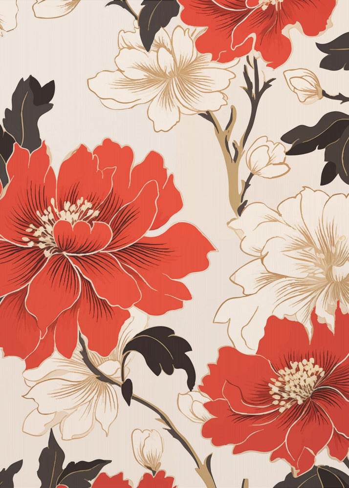 Red And White Flowers - Poster / Art Print