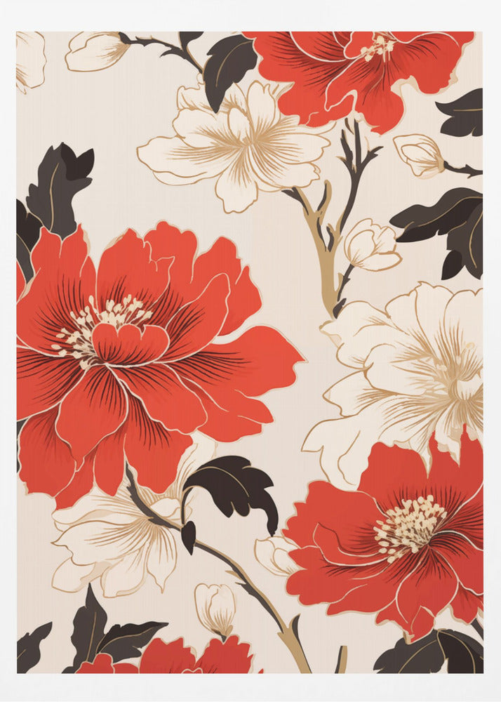 Red And White Flowers - Poster / Art Print
