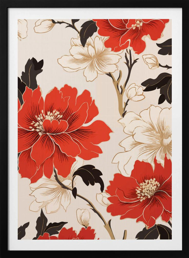Red And White Flowers - Poster / Art Print