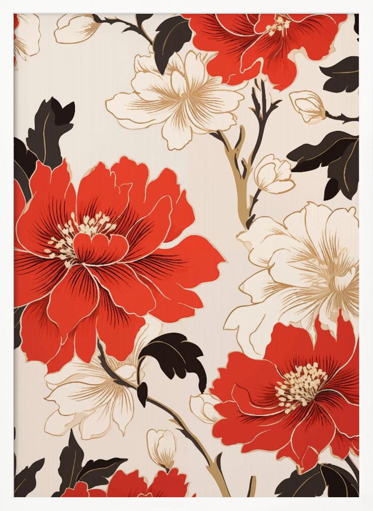 Red And White Flowers - Poster / Art Print