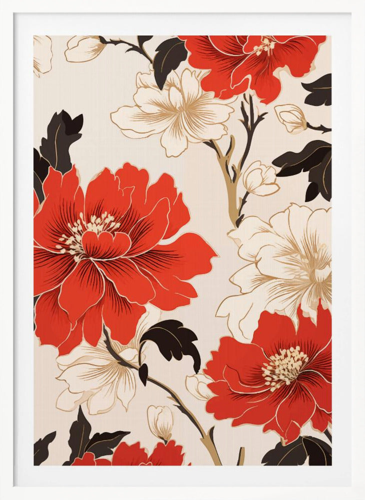 Red And White Flowers - Poster / Art Print