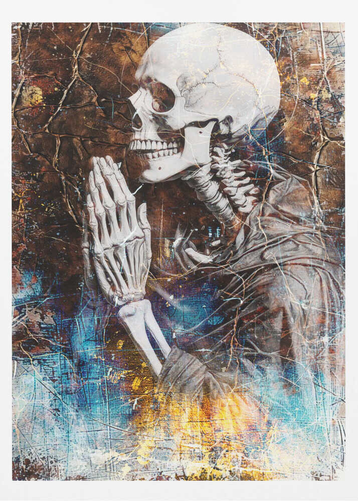 Funny Skull Drawing Illustration 48 - Poster / Art Print