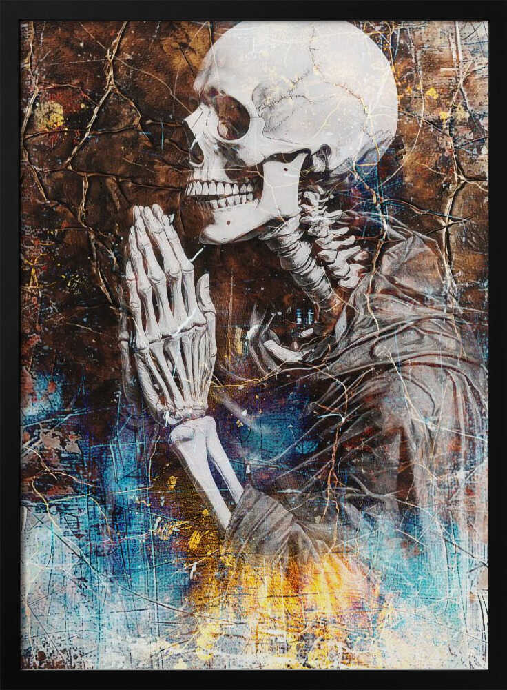 Funny Skull Drawing Illustration 48 - Poster / Art Print