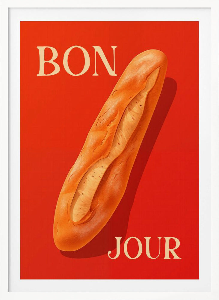 Baguette On A Red Background - Poster / Art Print