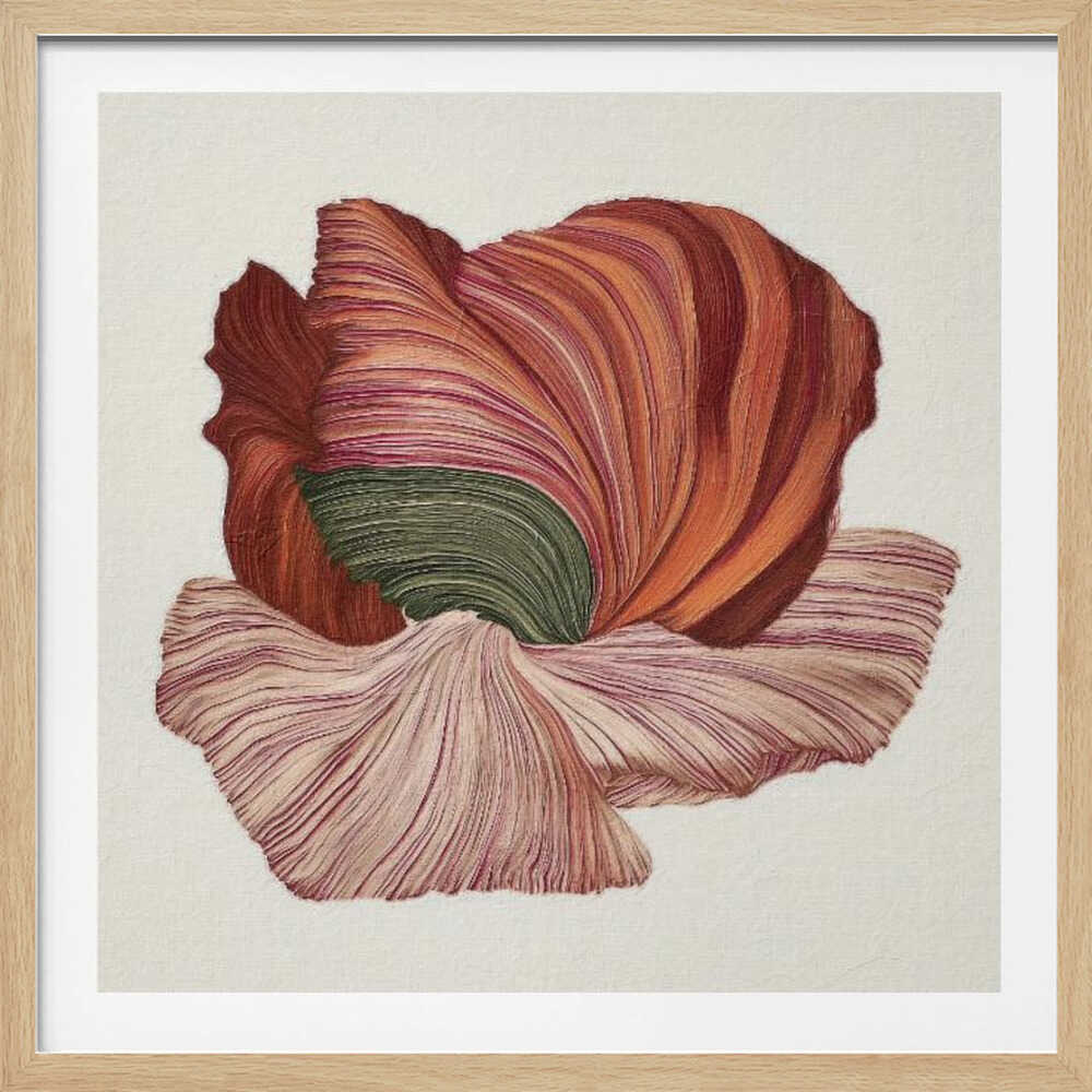 Minimalist floral line art poster with abstract flowers and leaves on a light background