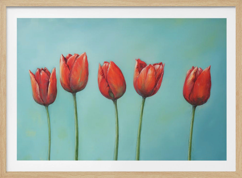 Five Tulips - Poster / Art Print