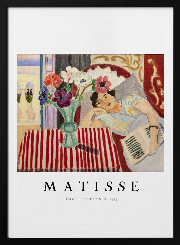 Femme Et Anémones - Poster / Art Print