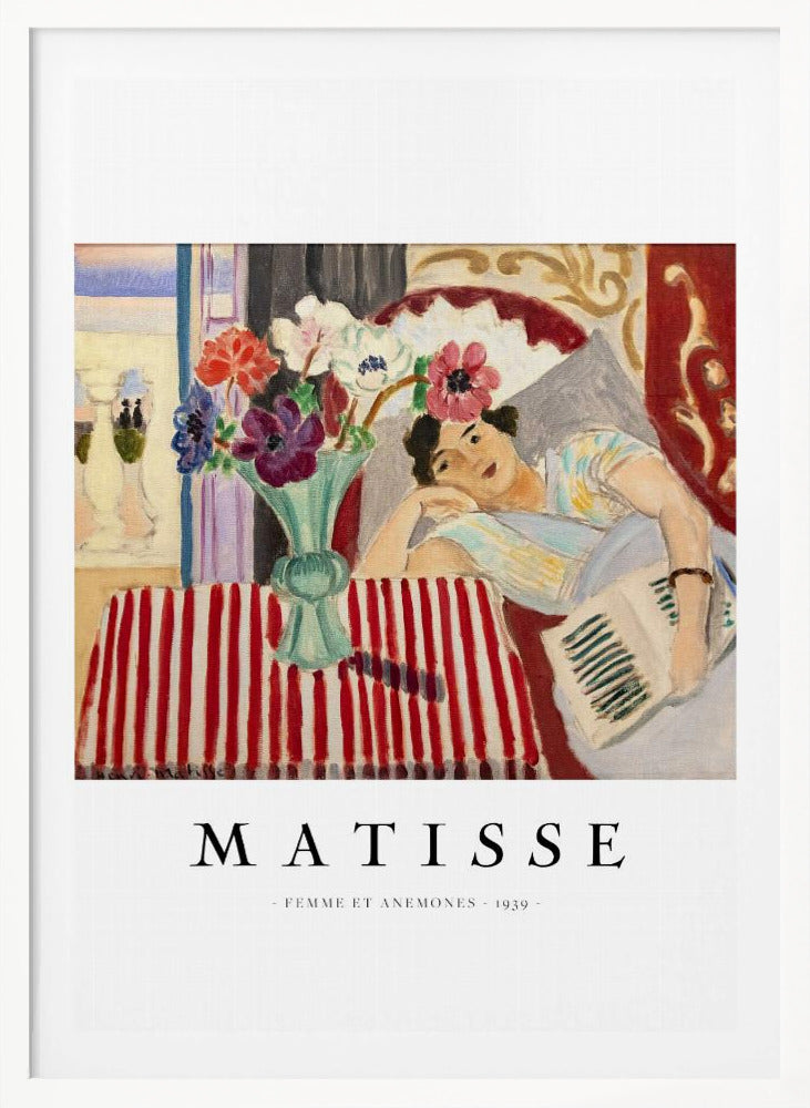 Femme Et Anémones - Poster / Art Print