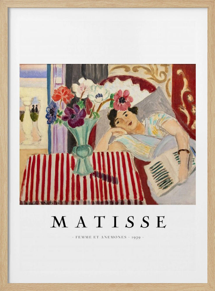 Femme Et Anémones - Poster / Art Print