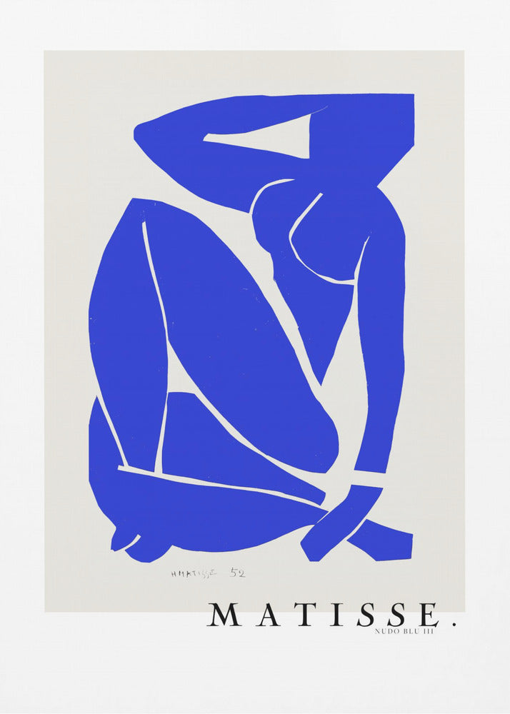 Nudo Blu III 1952 Boarder - Poster / Art Print