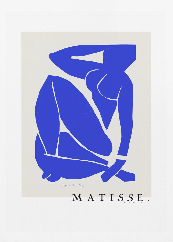 Nudo Blu III 1952 Boarder - Poster / Art Print