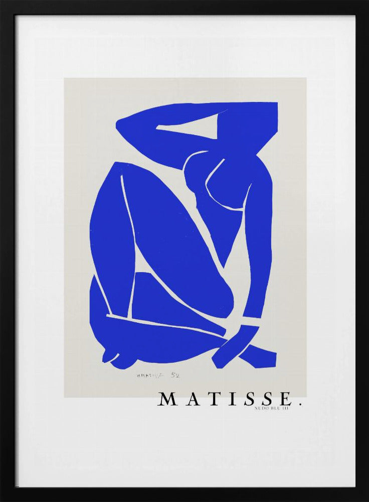 Nudo Blu III 1952 Boarder - Poster / Art Print