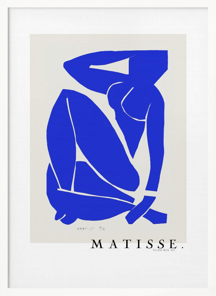Nudo Blu III 1952 Boarder - Poster / Art Print