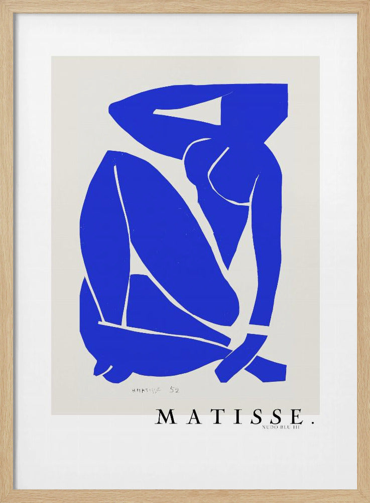 Nudo Blu III 1952 Boarder - Poster / Art Print