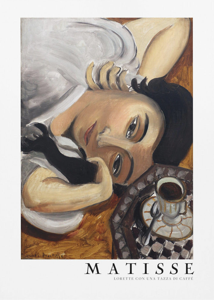 Lorette Con Una Tazza Di Caffe 1916 Boarder - Poster / Art Print