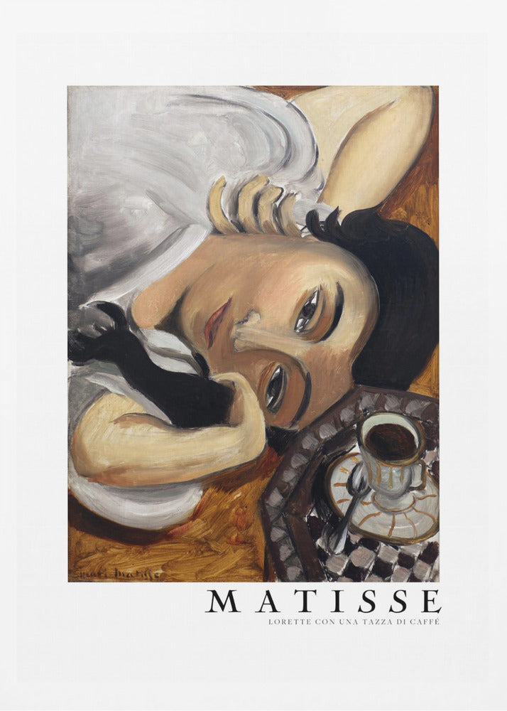 Lorette Con Una Tazza Di Caffe 1916 Boarder - Poster / Art Print