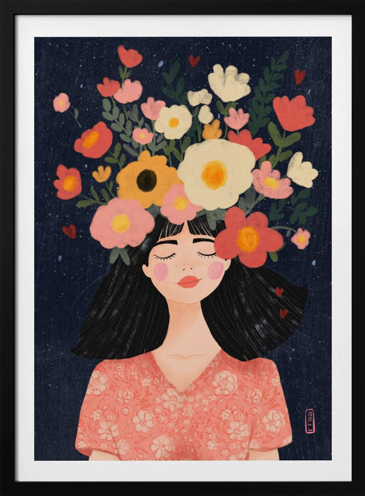 Midnight Flowers and Thoughts - Poster / Art Print