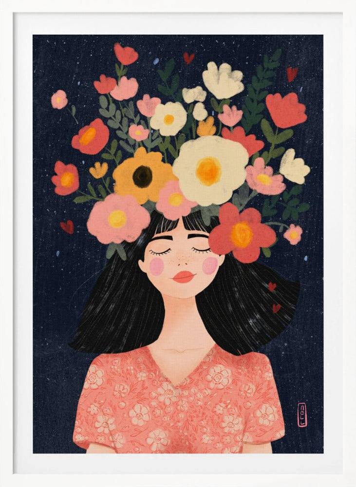 Midnight Flowers and Thoughts - Poster / Art Print