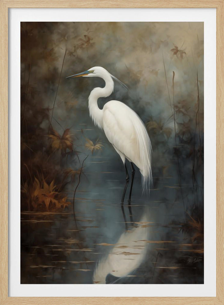 White Egret - Poster / Art Print
