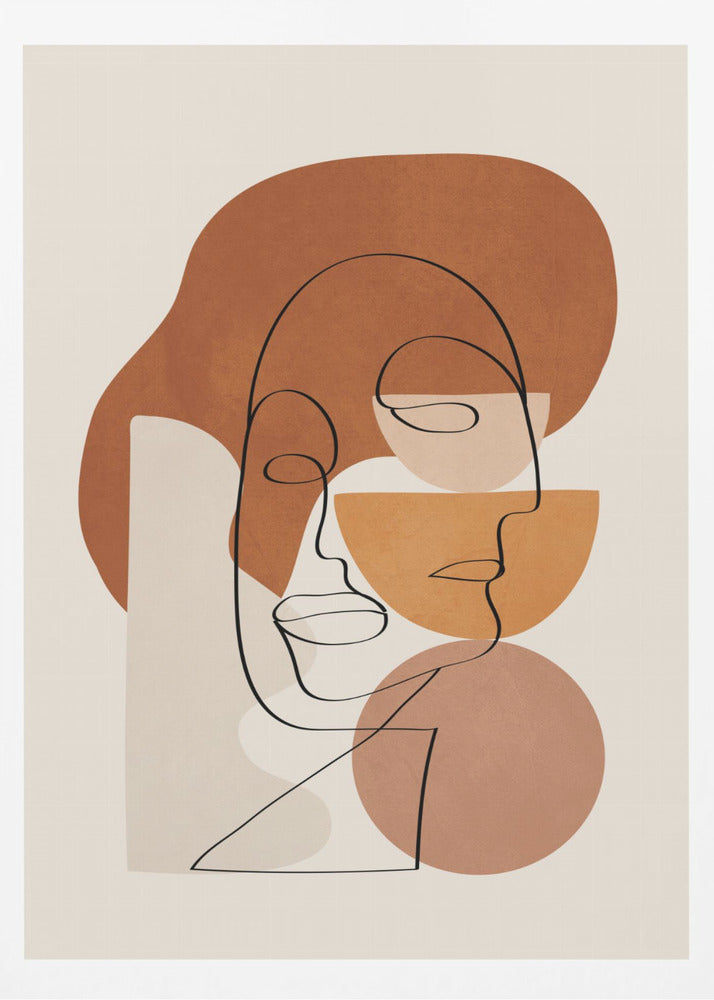 Abstract Clay Faces II - Poster / Art Print