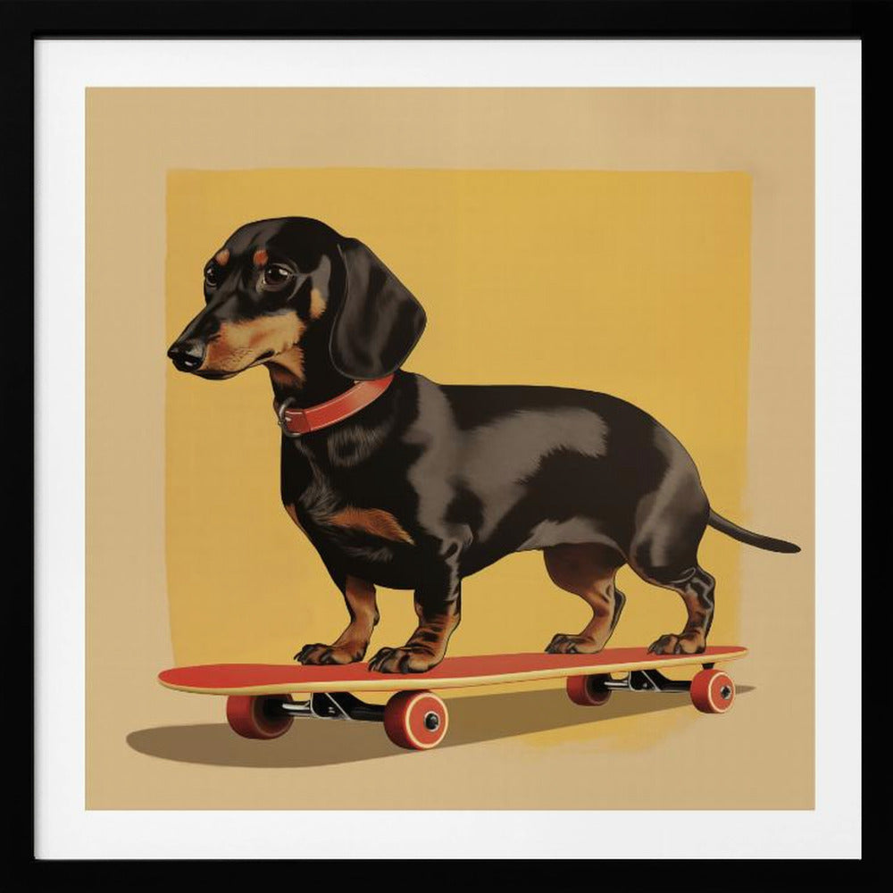 Dachshund Skater - Poster / Art Print