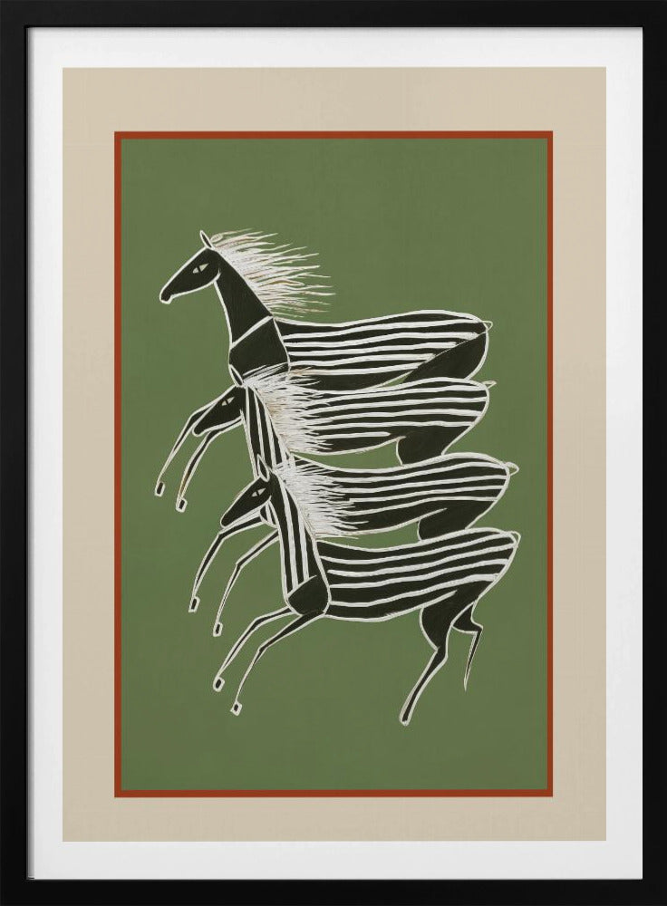 Horses In Stripes - Poster / Art Print